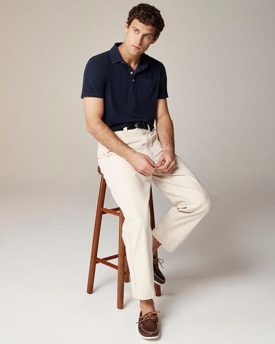J.Crew Tall Hemp-Organic Cotton Blend Polo Shirt - Blue