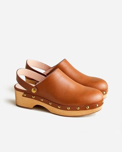 J.Crew Convertible Leather Clogs - Brown