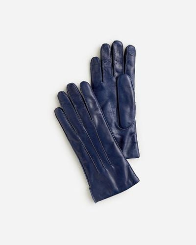 J.Crew Italian Leather Tech-Touch Gloves - Blue