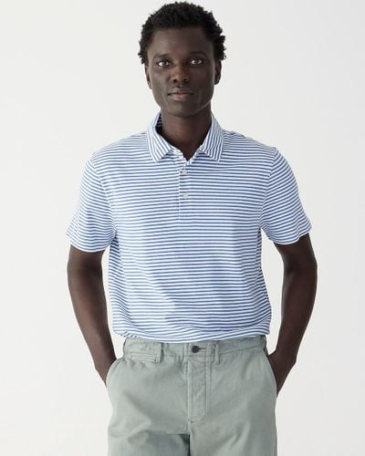 J.Crew Slim Sueded Cotton Polo Shirt - Blue