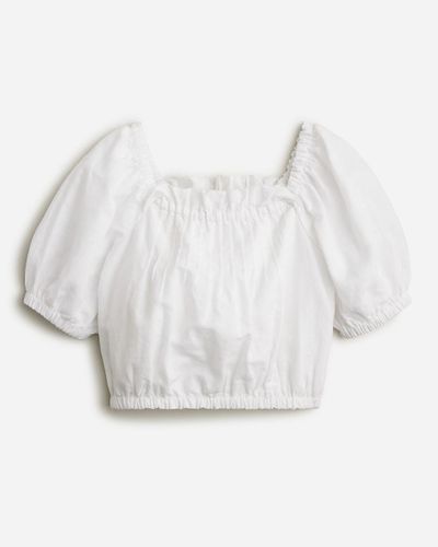 J.Crew Squareneck Cropped Top - White