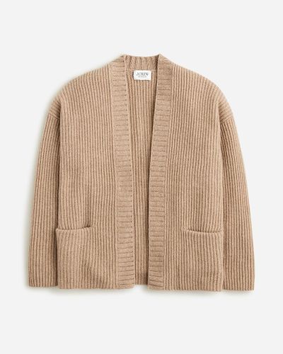 J.Crew Collection Ribbed Cashmere Relaxed Cardigan Sweater - Natural