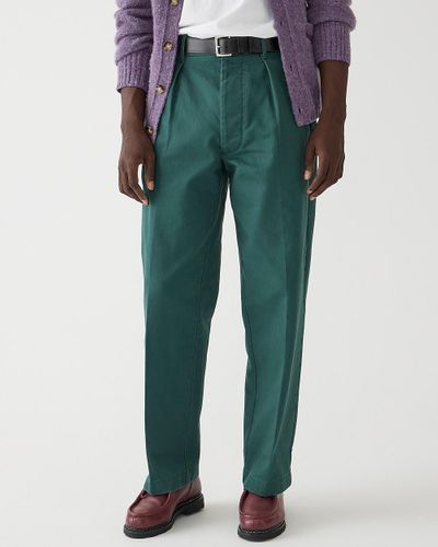 J.Crew Wallace & Barnes Pleated Creased Work Pant - Green