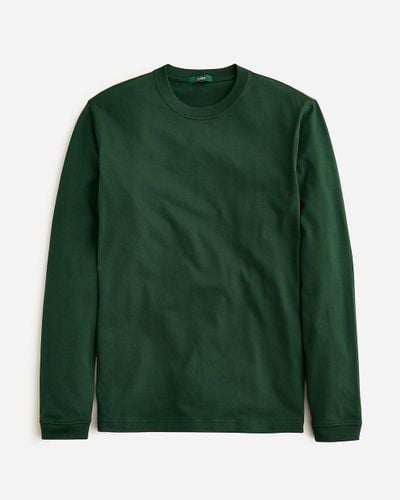 J.Crew Relaxed Long-Sleeve Premium-Weight Cotton T-Shirt - Green