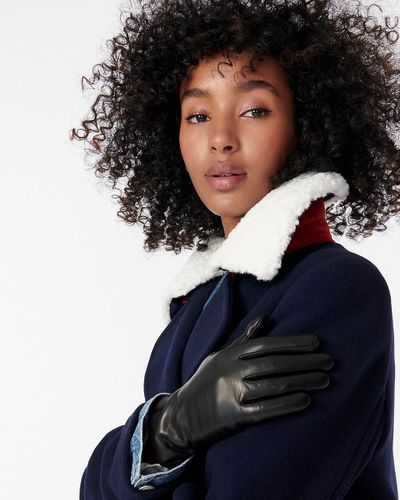 J.Crew Cashmere-Lined Leather Gloves - Black