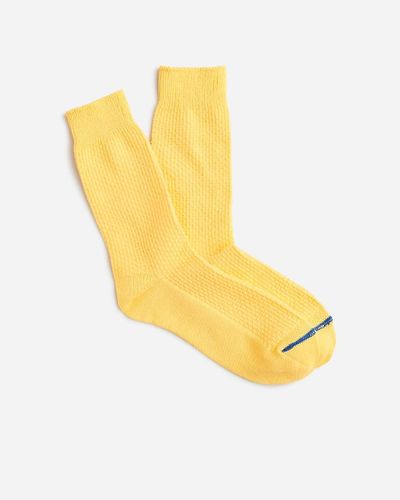 J.Crew Cotton-Blend Basket-Weave Socks - Yellow