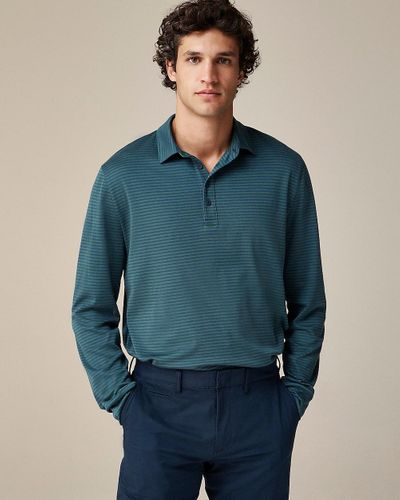 J.Crew Slim Long-Sleeve Performance Polo Shirt With Coolmax Technology - Green