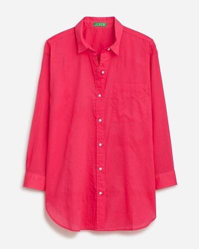J.Crew Button-Up Cotton Voile Shirt - Pink