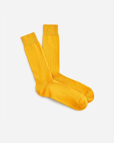 J.Crew Ribbed Dress Socks - Yellow