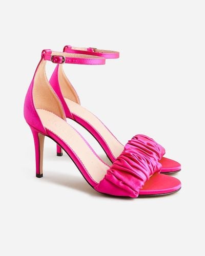 J.Crew Collection Rylie Ruched-Strap Heels - Pink