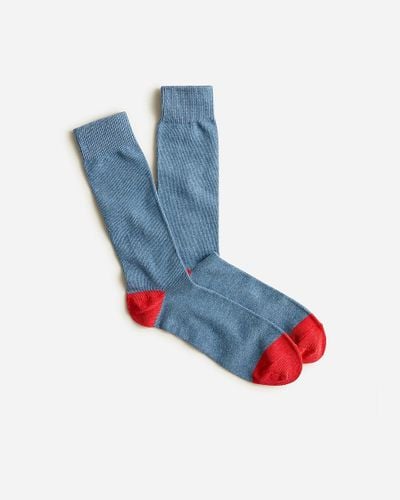 J.Crew Solid Cotton Socks - Blue