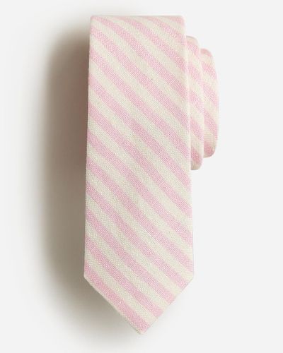 J.Crew Silk-Linen Blend Tie - Pink