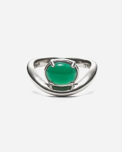 J.Crew Lady Curve Ring With Onyx - Green