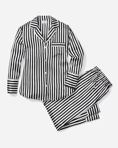 J.Crew Petite Plume Striped Pajama Set - Black