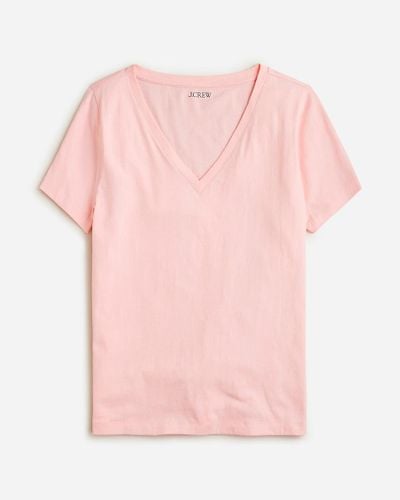 J.Crew Vintage Jersey Classic-Fit V-Neck T-Shirt - Pink