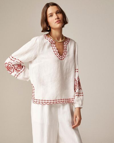 J.Crew Bungalow Embroidered Top - Pink