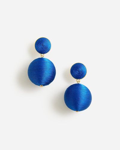 J.Crew Woven Ball Earrings - Blue