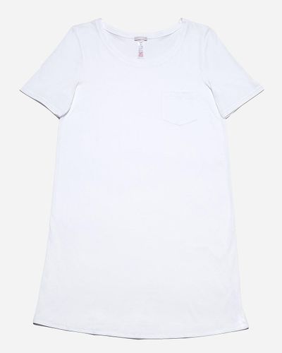J.Crew Hanro Cotton Deluxe Short-Sleeve Bigshirt - White