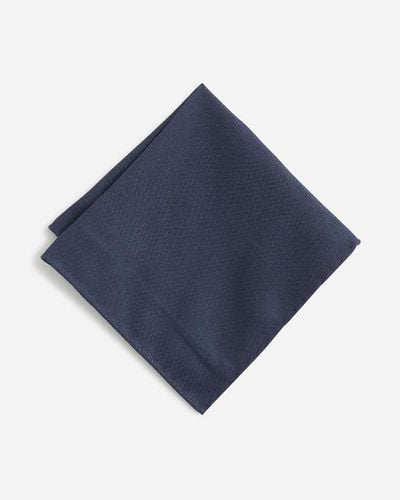 J.Crew Baird Mcnutt Irish Cotton-Linen Blend Pocket Square - Blue