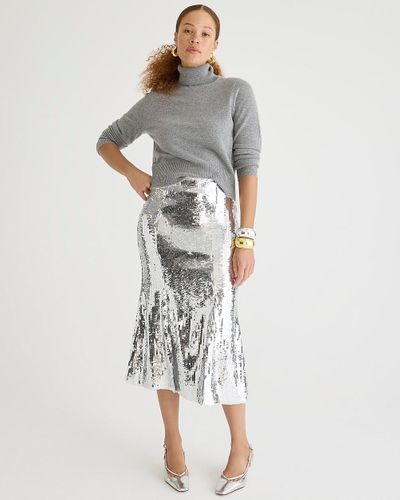 J.Crew Collection Sequin Slip Skirt - Metallic