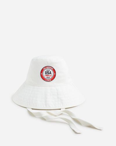 J.Crew Limited-Edition Usa Swimming X Bucket Hat With Ties - White