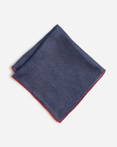 J.Crew Italian Linen Pocket Square - Blue