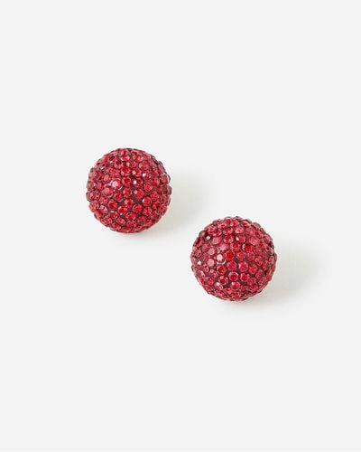 J.Crew Crystal Ball Earrings - Red