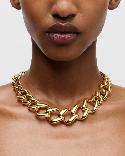 J.Crew Square Chainlink Necklace - Brown