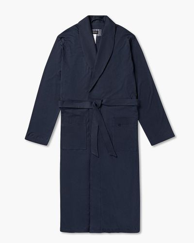 Hanro Night & Day Knit Robe, Black Iris - Blue