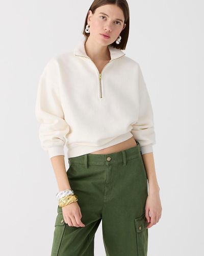 J.Crew Heritage Fleece Half-Zip Sweatshirt - Green