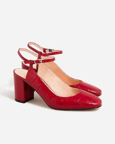 J.Crew Maisie Ankle-Strap Heels - Red