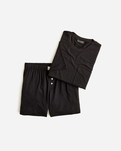 J.Crew Dreamiest Short-Sleeve Boxer Short Set - Black