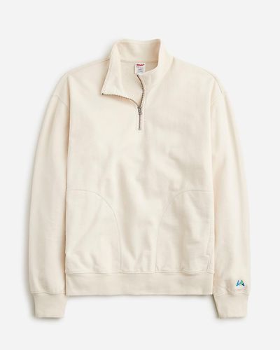 J.Crew Relaxed-Fit Lightweight French Terry Quarter-Zip Sweatshirt - Natural