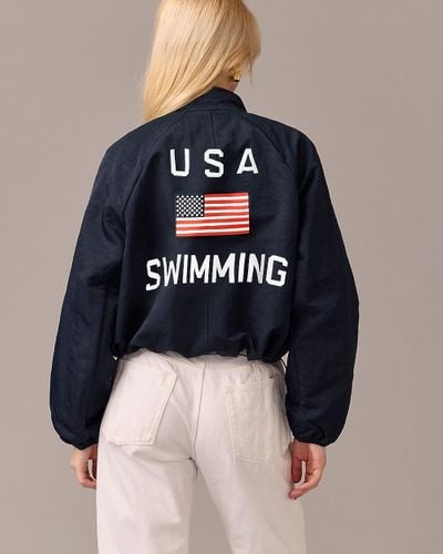 J.Crew Limited-Edition Usa Swimming X Bomber Jacket - Blue
