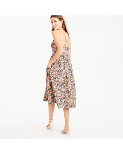 J.Crew Lace-up Back Dress In Liberty Thorpe Floral - Multicolor