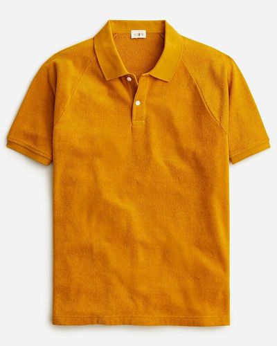 J.Crew Raglan-Sleeve Terry Polo Shirt - Yellow