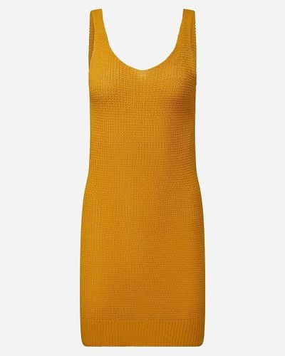 J.Crew Onia Linen Knit V-Neck Mini Dress - Orange
