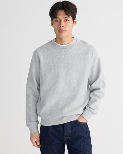 J.Crew Heritage 14 Oz. Fleece Embroidered Oarsman Graphic Sweatshirt - Gray