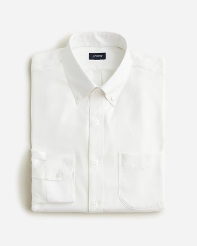 J.Crew Bowery Wrinkle-Free Dress Shirt With Button-Down Collar - White
