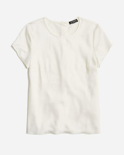 J.Crew Short-Sleeve Button-Back Top - White