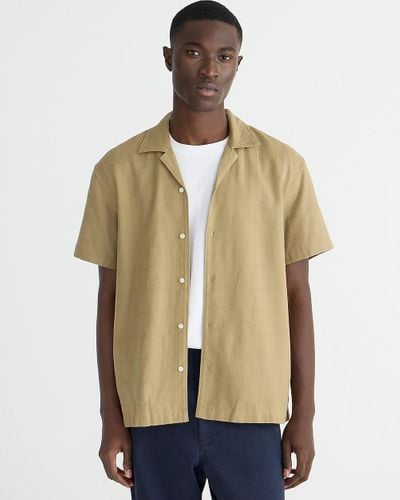 J.Crew Short-Sleeve Textured Cotton Camp-Collar Shirt - Natural