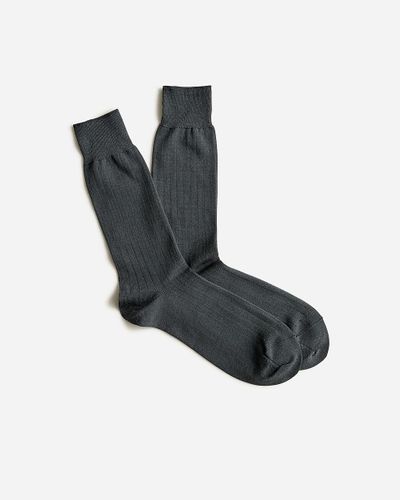 J.Crew Ribbed Dress Socks - Gray