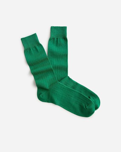 J.Crew Ribbed Dress Socks - Green