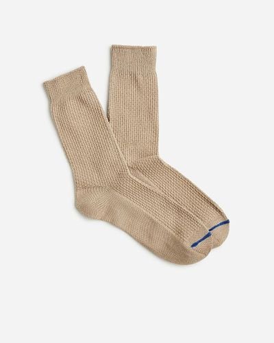 J.Crew Cotton-Blend Basket-Weave Socks - White