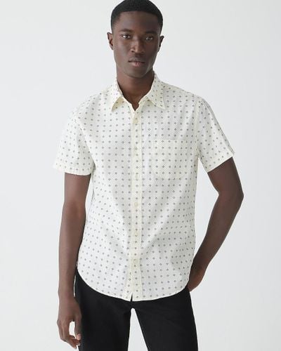 J.Crew Slim Short-Sleeve Secret Wash Cotton Poplin Shirt With Point Collar - White
