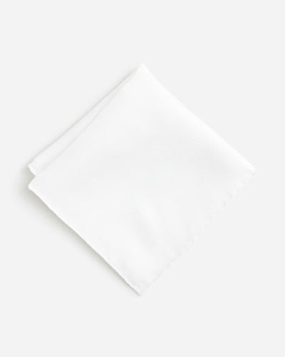 J.Crew English Silk Pocket Square - White