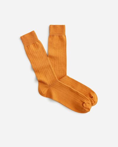 J.Crew Ribbed Dress Socks - Orange