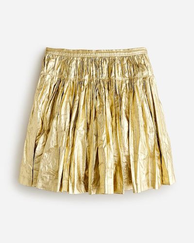 J.Crew Collection Pleated Linen Skirt - Metallic