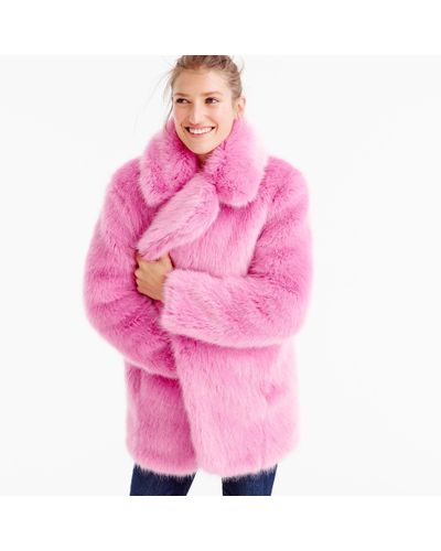 J.Crew Collection Faux-fur Jacket - Pink