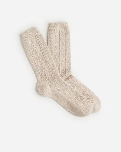 J.Crew Cable-Knit Trouser Socks - White